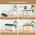 DENX Flame Diffuser, Humidifier with Himalayan Salt, 250ml Aroma Air Freshener, Electric Fire Style Scent Diffuser, Essential Oil Steam Purifier, for Home, Office, DX2510