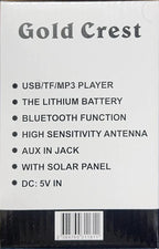Gold Crest Old Radio Speaker Bluetooth & HIFI-Speaker with Solar Panels, Sd Card, Usb And Aux Port, Radio FM/AM/SW Brown wood Portable Audio TF Card USB Flash disk Aux playback, GO-1182US-BT