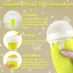 DENX Magic Slushie Maker Cup 300ml, Reusable Silicone Smoothie Ice Cream Cup Milkshake for Kids & Adults, Portable Frozen Drink with Straw, DIY Slushy Juice Maker for Home, Travel, DX2542 