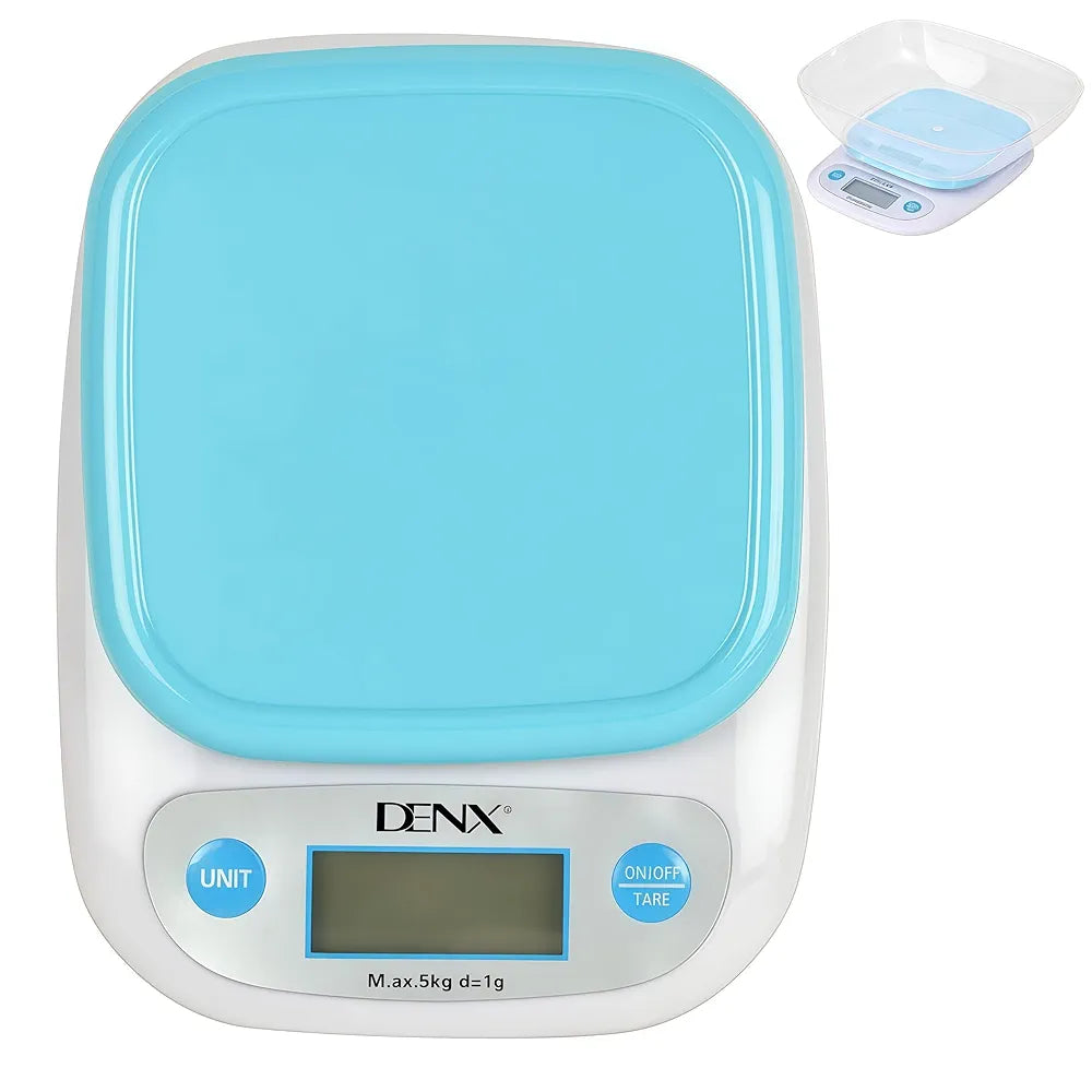 DENX Digital Kitchen Scale & Coffee Scale, 1g-5000g High Precision Food Weighing Scale With Bowl, Electric Kitchen Weight Machine, Auto Shut Off, For Cooking, Baking, Meal Prep, Diet, DX3603