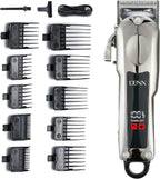 DENX Hair Clipper For Men With Led Display Hair Clipper, Usb Rechargeable Beard Trimmer, Stainless Steel Blade, 5-Speed Adjustable, 1200mAh Battery, 10 Guide Combs, Home & Travel Grooming Kit, DX1355