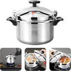 DENX 11L Aluminium Pressure Cooker, Rice Cooking Pot with Safety Lock & Valve, Fast Manual Cooker for Stews, Meat, Vegetables, Gas, Electric Stove Compatible, Silver Cookware, DX3427