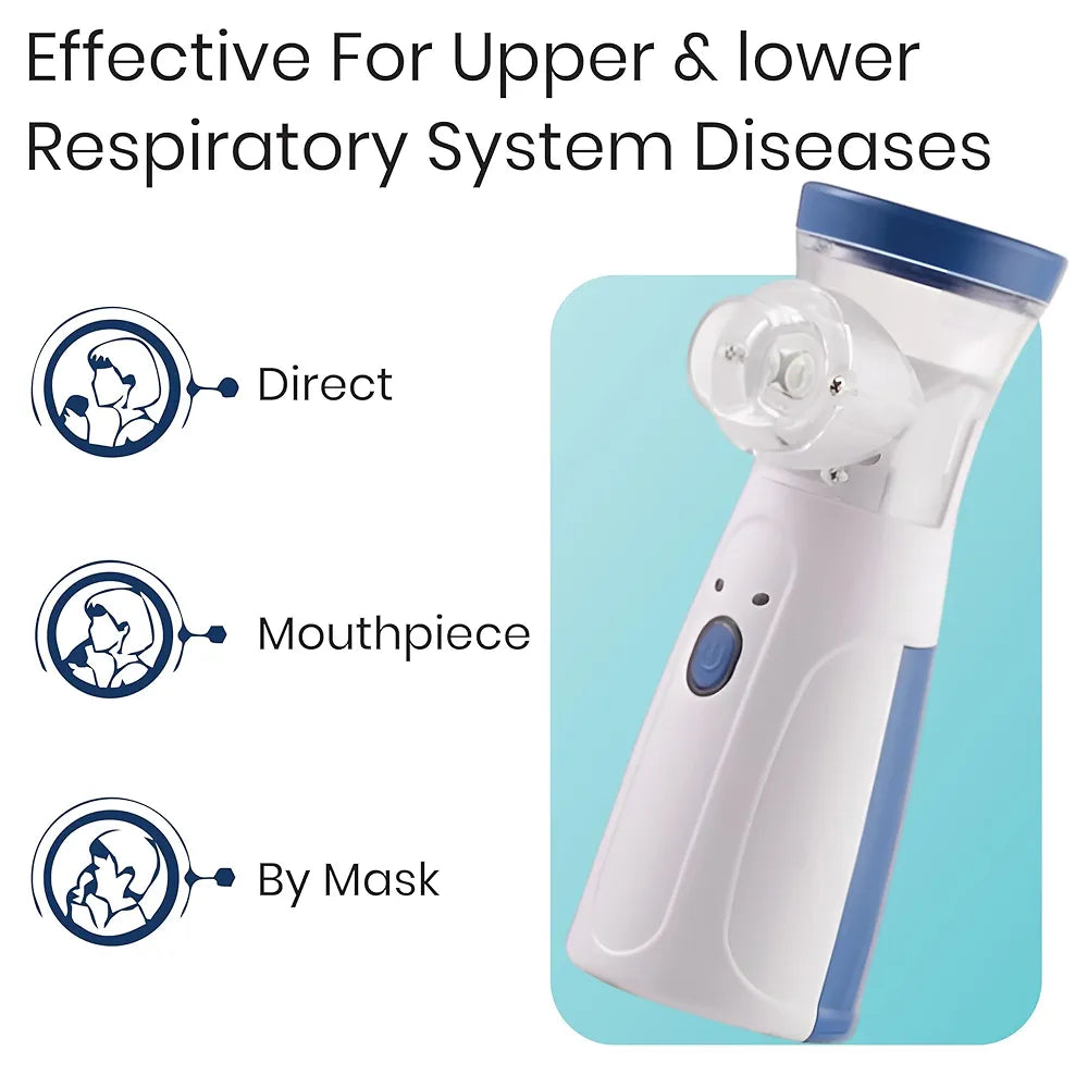 Portable Ultrasonic Mesh Nebulizer for Children and Adults | Silent Operation, Adjustable Fog, Auto-Off Function, Rechargeable, Compact and Lightweight Design, Efficient and Comfortable, JSL-W302
