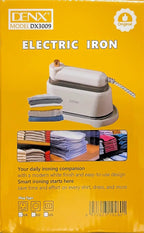 DENX Electric Steam Iron, 1200W Clothes Iron with 180ml Water Tank, 2-in-1 Dry & Steam Ironing Modes, Lightweight Fabric Steamer, Overheat Protection, Portable Garment Care Iron, DX3009