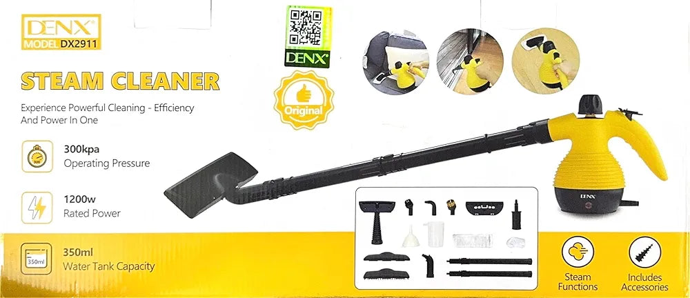 DENX 14-in-1 Handheld Steam Cleaner, 1200W High Pressure Cleaning Machine, 350Ml Large Water Tank, 300Kpa Steam Power, Multi Surface Portable Steam Cleaner, Kitchen Steam Cleaner, DX2911
