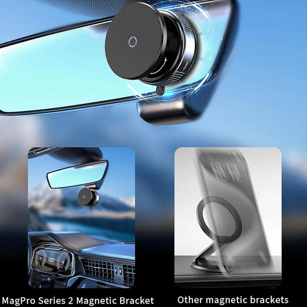 Magnetic Car Phone Holder, Vacuum Suction Cup Mobile Mount, 360° Rotation Phone Stand, Dashboard & Windshield Holder, Strong Magnet Mount for iPhone MagSafe, Samsung, Huawei, Xiaomi, K009