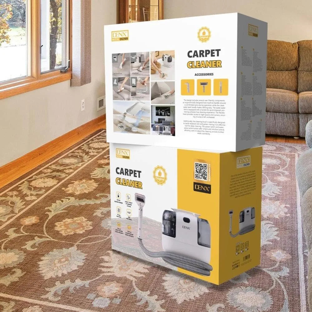 DENX Professional Carpet Cleaner, Sofa Cleaner, Upholstery Cleaner, Rug Washer, Curtain Cleaner, Portable Wet and Dry Carpet Washer, Dual Tank, Deep Cleaning Machine for Home, Office, Car, DX2909