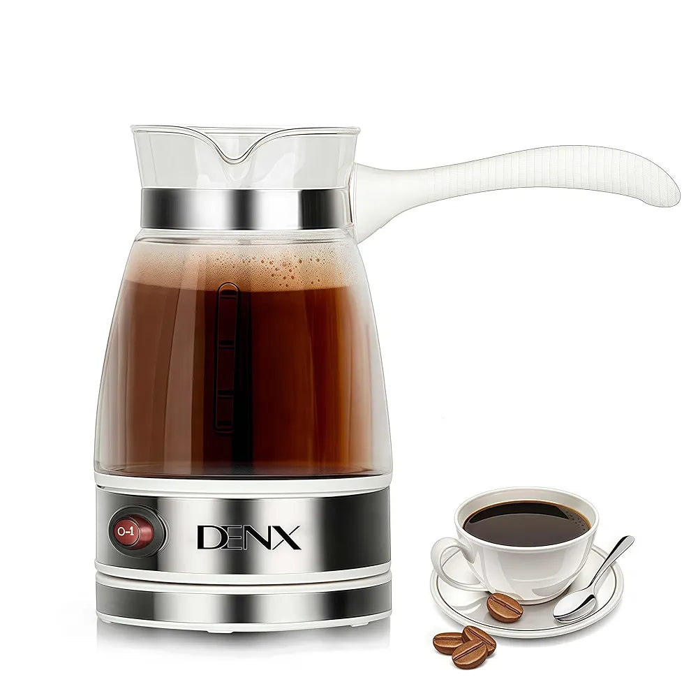 Denx Electric Coffee Pot 500ml, 600W Glass Kettle With Stainless Steel Base, Fast Boiling Electric Kettle For Tea, Instant Coffee, Baby Formula, Use For Home, Office, Camping, Kitchen Use, DX3418