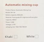 Self Stirring Mug 400ml, Automatic Coffee Mixing Cup, Rechargeable Electric Coffee Mug, Borosilicate Glass, Tea Cup with Lid, Protein Shaker, Milk Frother, Portable Travel Mug, Home, Office, MY-04