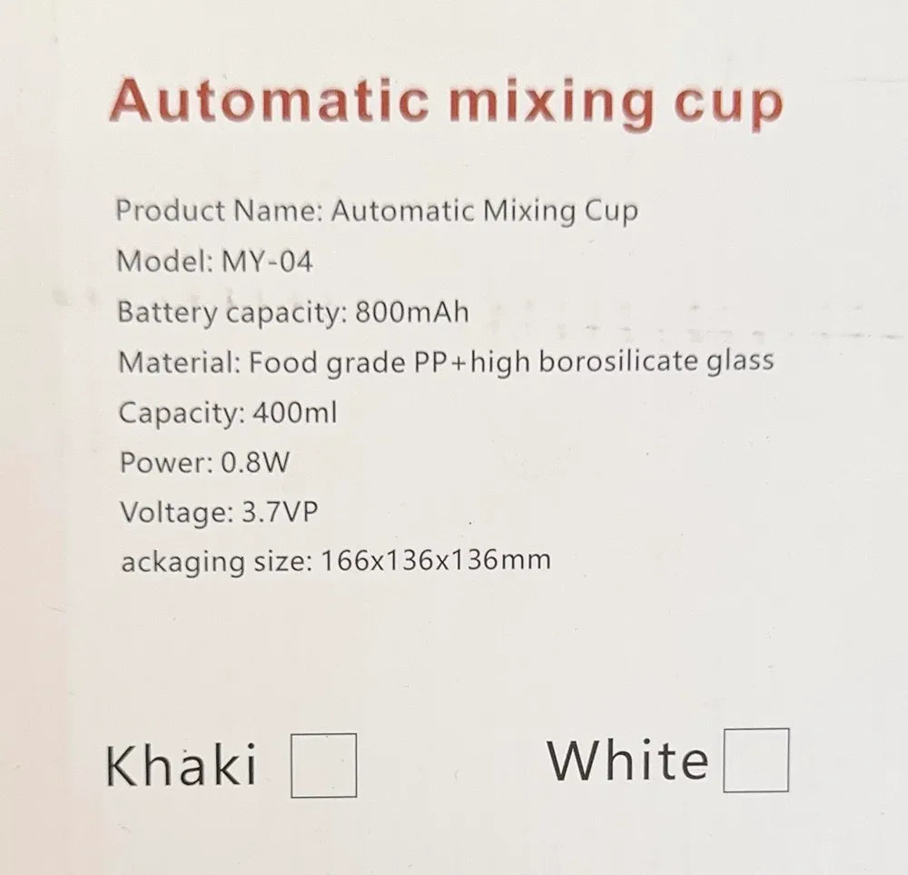 Self Stirring Mug 400ml, Automatic Coffee Mixing Cup, Rechargeable Electric Coffee Mug, Borosilicate Glass, Tea Cup with Lid, Protein Shaker, Milk Frother, Portable Travel Mug, Home, Office, MY-04