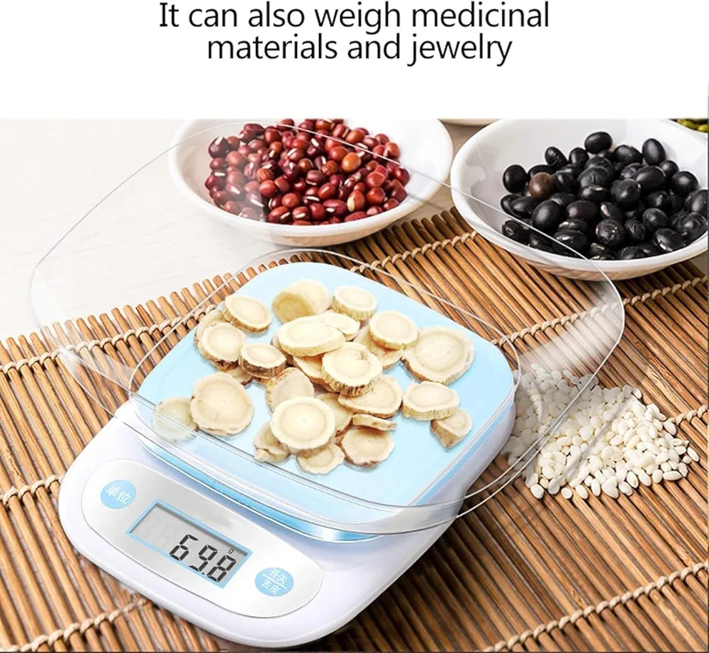 DENX Digital Kitchen Scale & Coffee Scale, 1g-5000g High Precision Food Weighing Scale With Bowl, Electric Kitchen Weight Machine, Auto Shut Off, For Cooking, Baking, Meal Prep, Diet, DX3603
