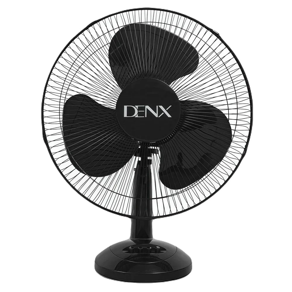 DENX 16 Inch Table Fan with 3 Speeds, Quiet Oscillating Pedestal Stand Fan for Bedroom, Office, Home Use, Portable Floor Fan with Portable Desk & Pedestal Fan, DX2546
