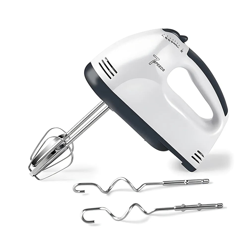 260W Hand Mixer Electric Lightweight Egg Beater, Handheld Food and Cake Mixer with Extra Long Beaters Dough Hooks Balloon Whisk with 7 Speed Settings