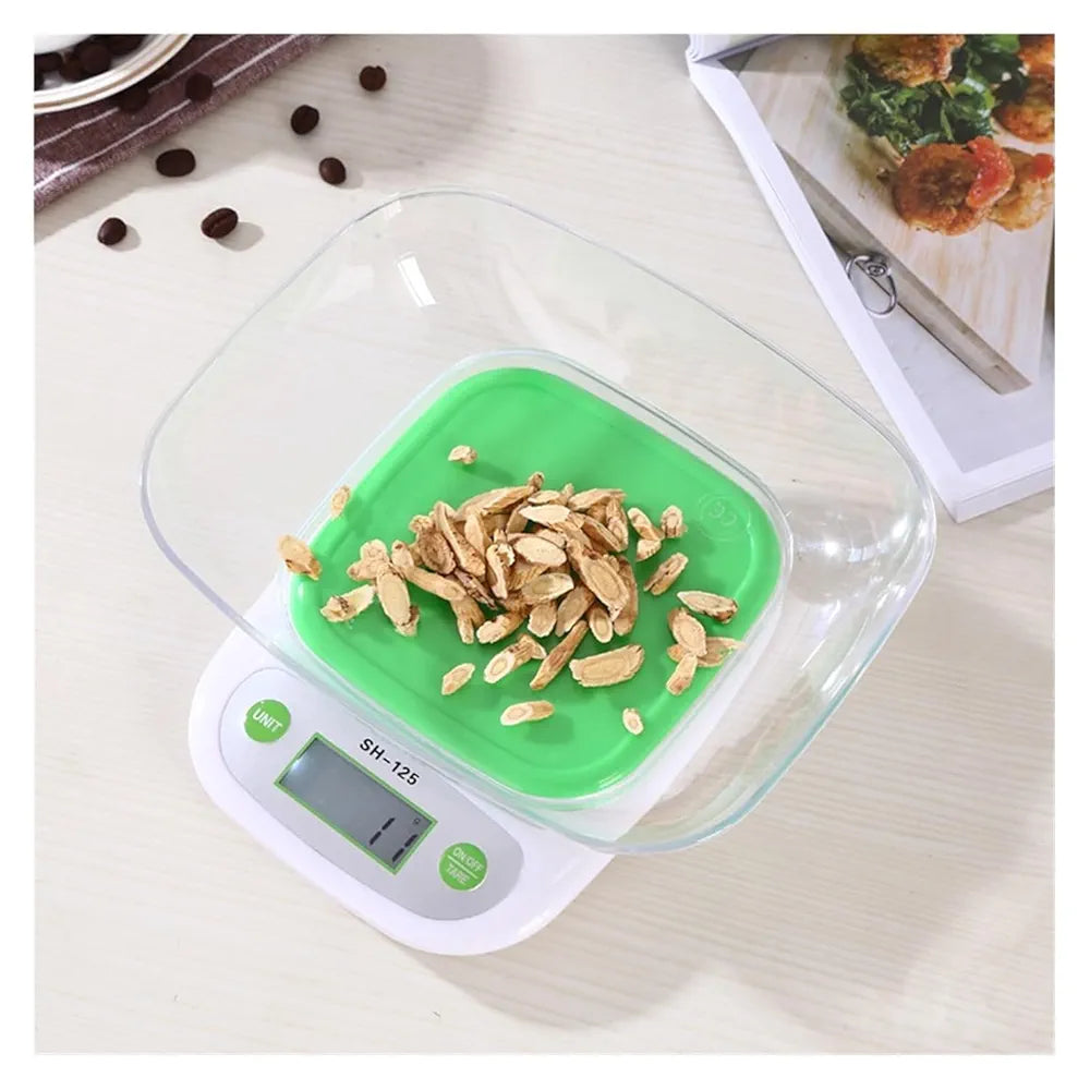 DENX Digital Kitchen Scale & Coffee Scale, 1g-5000g High Precision Food Weighing Scale With Bowl, Electric Kitchen Weight Machine, Auto Shut Off, For Cooking, Baking, Meal Prep, Diet, DX3603