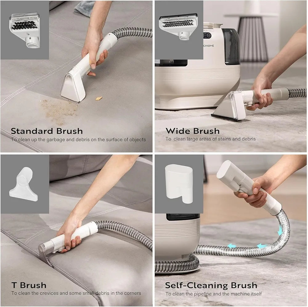 DENX Professional Carpet Cleaner, Sofa Cleaner, Upholstery Cleaner, Rug Washer, Curtain Cleaner, Portable Wet and Dry Carpet Washer, Dual Tank, Deep Cleaning Machine for Home, Office, Car, DX2909