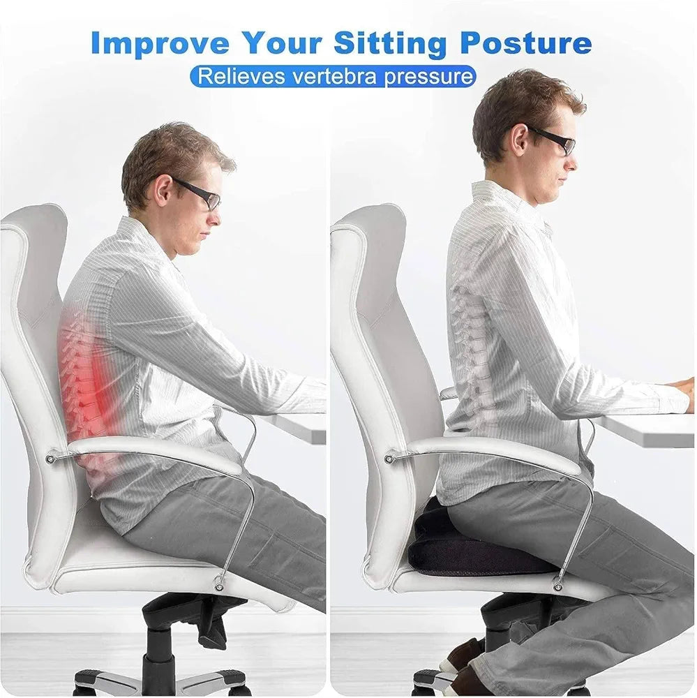 DENX Gel U Shaped Seat Cushion, Memory Foam With Cooling Gel Layer, Breathable Mesh Velvet Cover, Non Slip Base, Ergonomic Support For Office Chair, Car Seat, Gaming Chair, DX2511