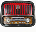 DENX Old Radio Speaker Bluetooth & HIFI-Speaker with Remote control, Sd Card, Usb And Aux Port, Radio FM/AM/SW Brown wood Portable Audio TF Card USB Flash disk Aux playback,
