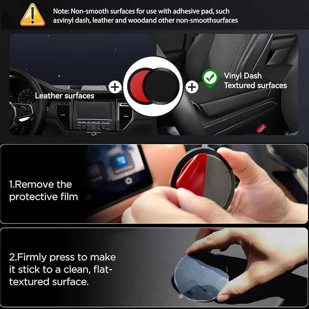 Magnetic Car Phone Holder with 15W Wireless Charging, Vacuum Suction Mount, Dashboard Phone Holder, Windshield Mount, 360° Rotation, Universal Mobile Stand for iPhone, Samsung, Huawei, Xiaomi, K007S