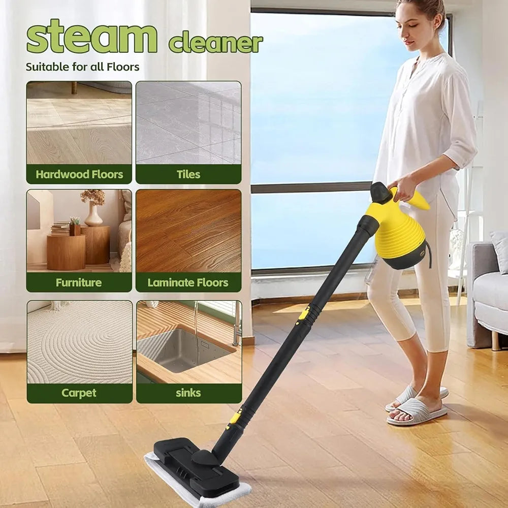 DENX 14-in-1 Handheld Steam Cleaner, 1200W High Pressure Cleaning Machine, 350Ml Large Water Tank, 300Kpa Steam Power, Multi Surface Portable Steam Cleaner, Kitchen Steam Cleaner, DX2911