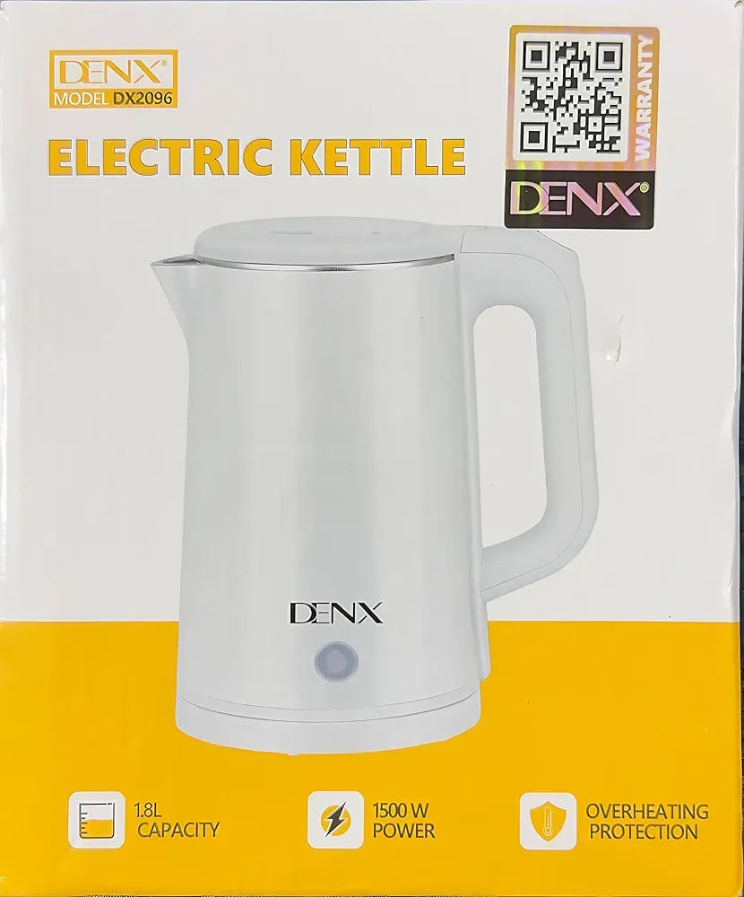 DENX 1.8L Cordless Electric Kettle, Tea Maker High-Speed Kettle, 360° Rotational Base, Teapot Perfect for Boiling Water, Milk, Coffee & Tea, for Home & Office Use, DX2096 