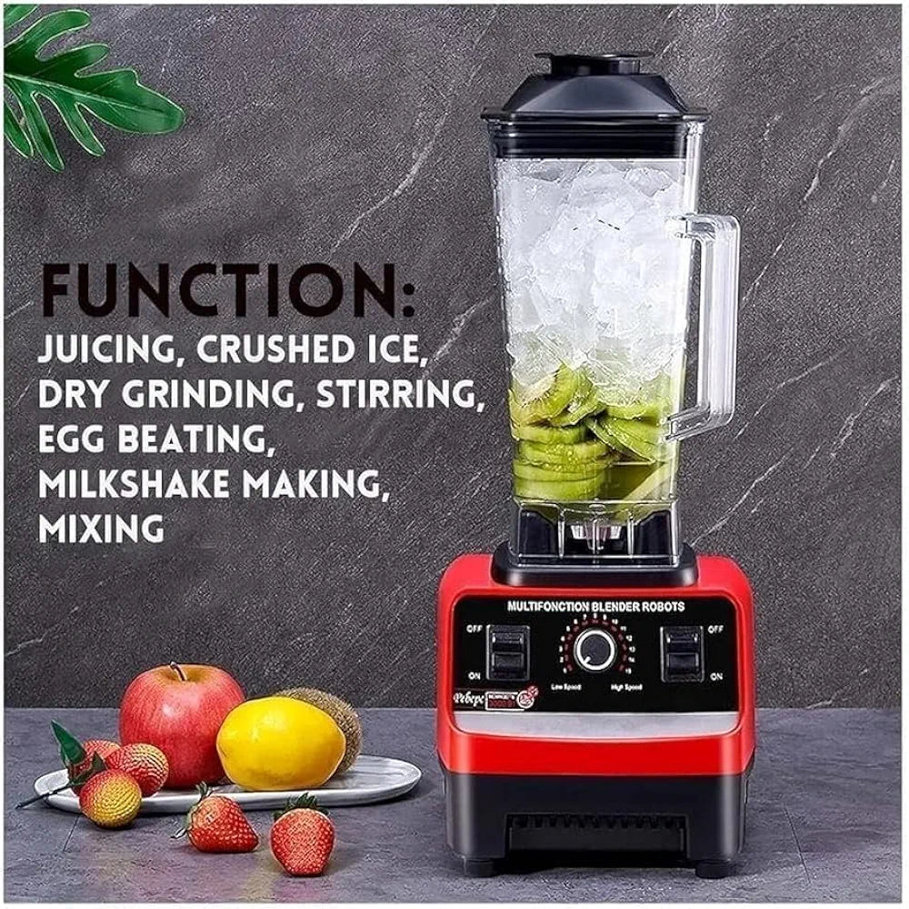 New Golden Creat 5500W High Speed Blender 2.5L, Ice Crusher, Smoothie Maker, Juice Mixer, Coffee Grinder, Dry & Wet Blender, Nut Chopper, Spice Grinder, Food Processor for Home Kitchen – Red Black