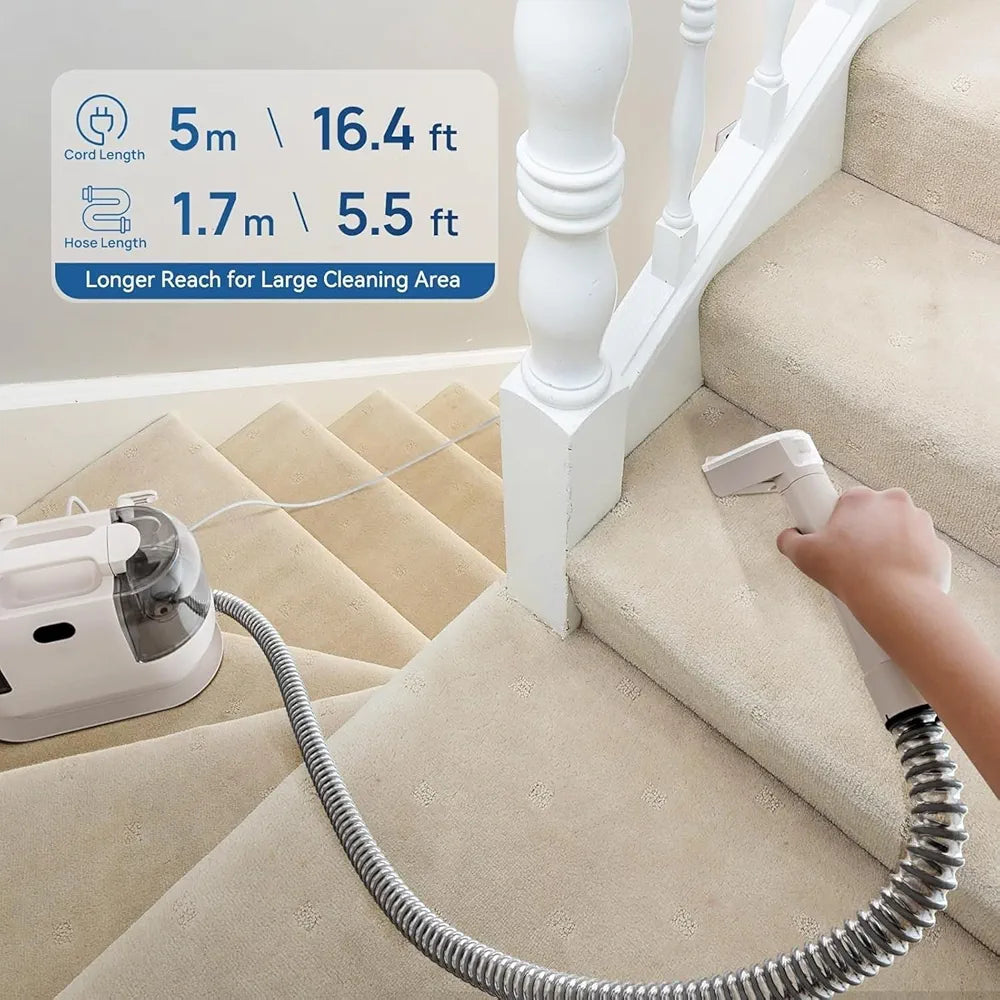 DENX Professional Carpet Cleaner, Sofa Cleaner, Upholstery Cleaner, Rug Washer, Curtain Cleaner, Portable Wet and Dry Carpet Washer, Dual Tank, Deep Cleaning Machine for Home, Office, Car, DX2909