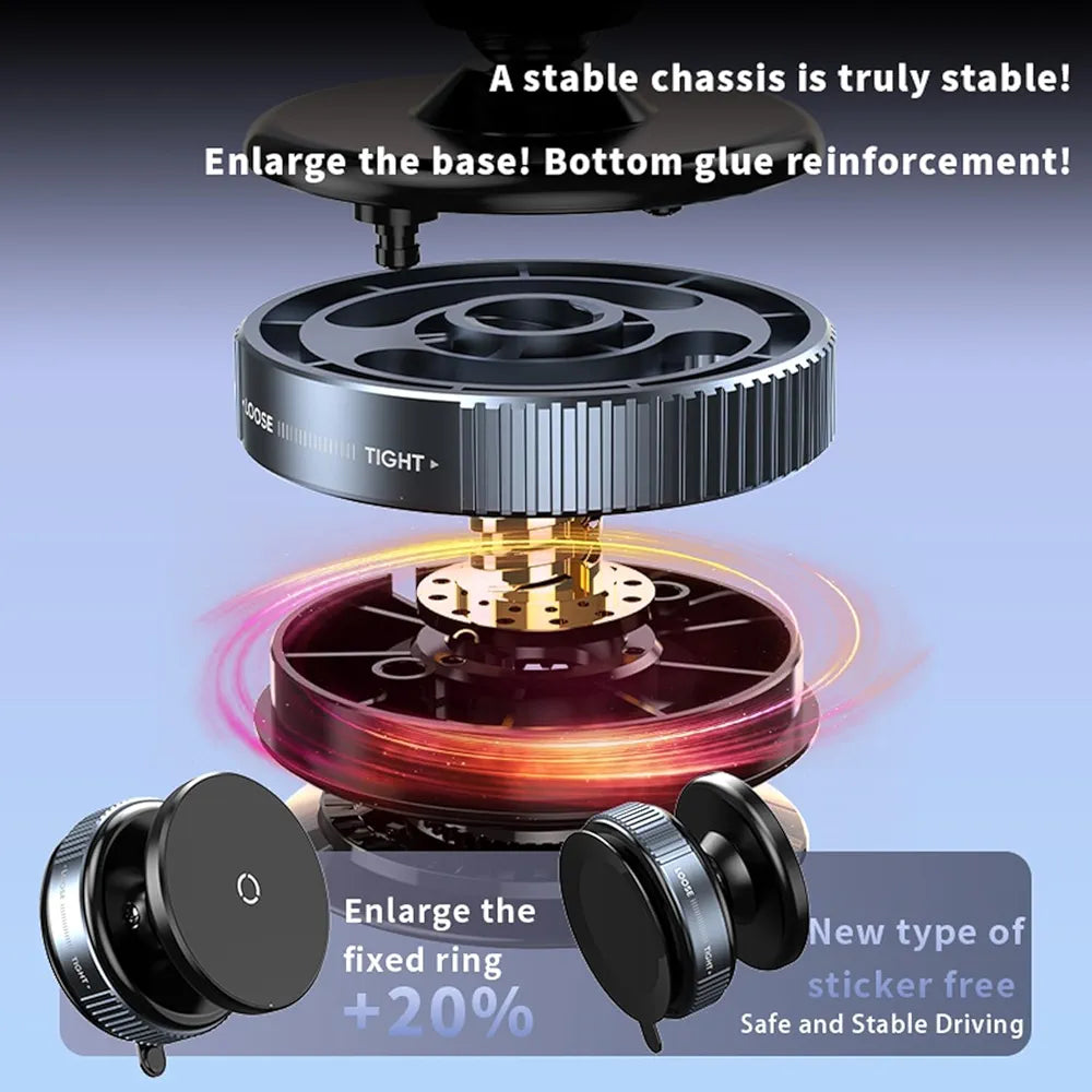 Magnetic Car Phone Holder, Vacuum Suction Cup Mobile Mount, 360° Rotation Phone Stand, Dashboard & Windshield Holder, Strong Magnet Mount for iPhone MagSafe, Samsung, Huawei, Xiaomi, K009