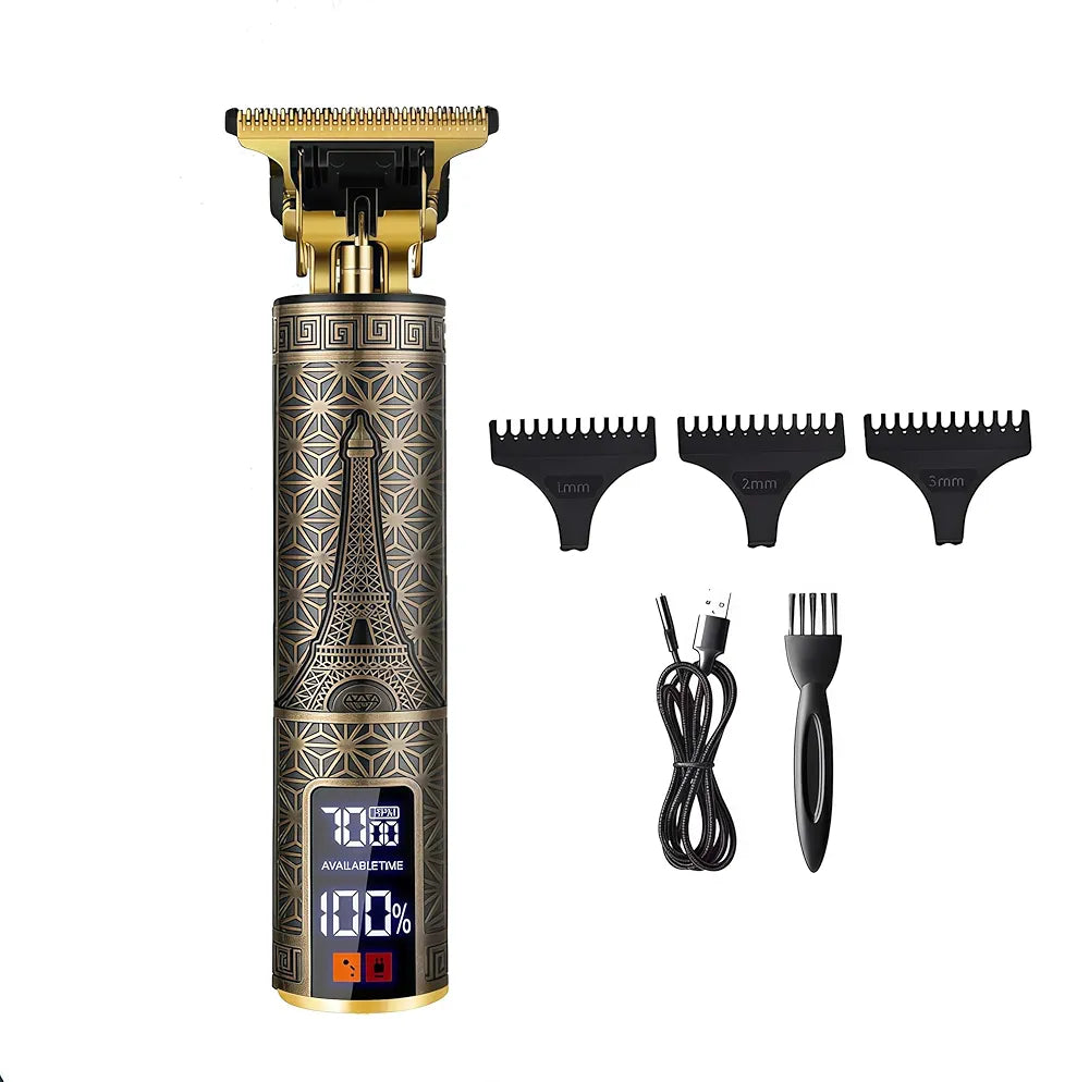 DENX Hair Clippers Beard Trimmer For Men Cordless With T-blade, Hair Cutting Machine Beard Shaver Grooming Kit With Led Display Travel Hair Trimmer Zero-gap Clippers For Home And Barber Use, DX1369