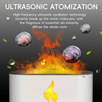 DENX Flame Diffuser, Humidifier with Himalayan Salt, 250ml Aroma Air Freshener, Electric Fire Style Scent Diffuser, Essential Oil Steam Purifier, for Home, Office, DX2510