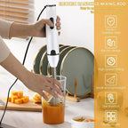DENX Stick Blender 400W Handheld Electric Blender with Stainless Steel Blades, Portable Grip Stick Mixer Use for Blending, Pureeing, Whipping, and Mixing Soups, Smoothies, Sauces, and More, DX2023