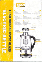 DENX Electric Glass Kettle 1.8L, 1500W Fast Boil Water Heater, Temperature Control, Auto Shut-Off, LED Light, Stainless Steel Filter, Tea Kettle, Coffee Maker, Baby Bottle Warmer, DX3408