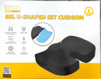DENX Gel U Shaped Seat Cushion, Memory Foam With Cooling Gel Layer, Breathable Mesh Velvet Cover, Non Slip Base, Ergonomic Support For Office Chair, Car Seat, Gaming Chair, DX2511