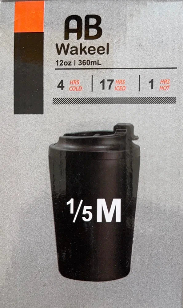 Wakeel AB 1/5M Mug 360ml Thermal Travel Mug, Vacuum Insulated Reusable Coffee Cup with Lid, Stainless Steel Tumbler for Hot and Cold Drinks, Portable Tea Mug for Office, Car, Home, Gym 
