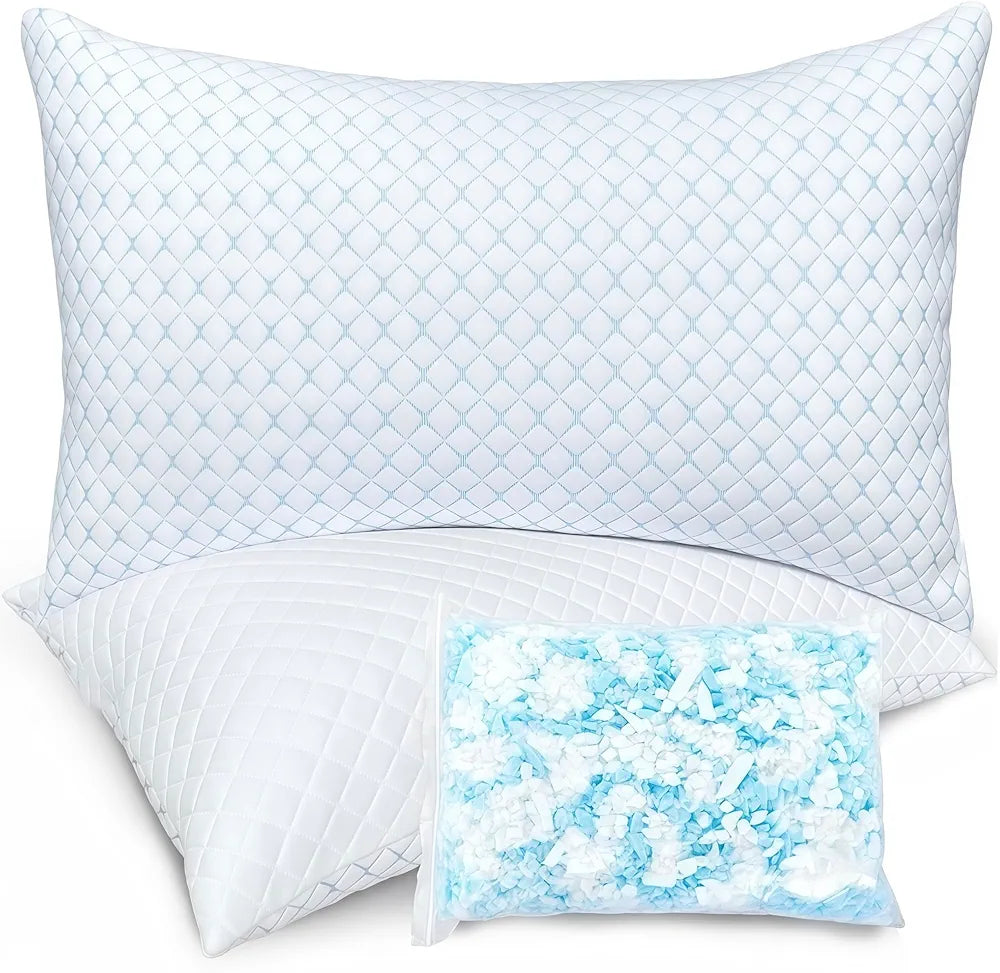 DENX Orthopedic Memory Foam Pillow, Cervical Pillow for Neck and Spine Support, Ergonomic Contour Sleeping Cushion for Pain Relief, Back Side & Stomach Sleepers Pillow With Washable Cover, DX3626