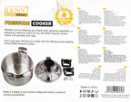 DENX 11L Aluminium Pressure Cooker, Rice Cooking Pot with Safety Lock & Valve, Fast Manual Cooker for Stews, Meat, Vegetables, Gas, Electric Stove Compatible, Silver Cookware, DX3427