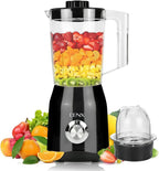 DENX 2-in-1 Juicer Blender Grinder 1500W, 1.5L Blender Smoothie Maker, Multi-Speed Juicer Mixer Grinders, Ice Crusher, Food Chopper, Overheat Protection, Stainless Steel Blades, DX3216