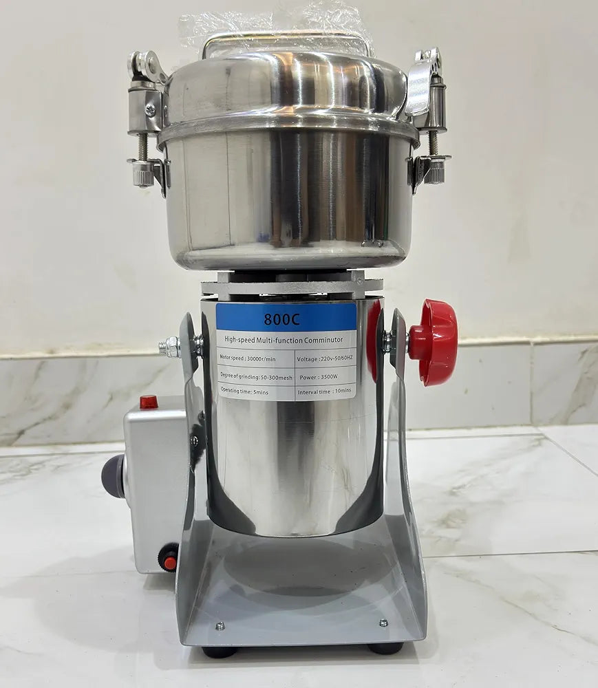 Multifunctional Electric Coffee & Spice Grain Grinder, 3500W High Speed Stainless Steel Grain Mill, 800G Large Capacity, 30000RPM Dry Food Grinder for Herbs, Nuts, Seeds, Spices, Flour, 