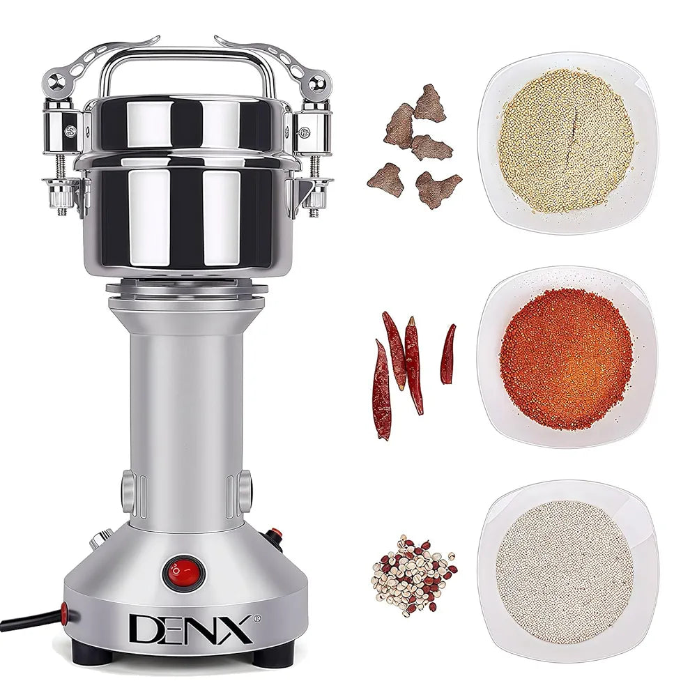 DENX 1200W Power High Speed Multifunctional Grinder, Spices Grinder Capacity 200g, Coffee Grinder Speed 28000r/min, Using for Grinding Coffee/Beans/Spices/Grains/Herbs/Nuts, DX3221