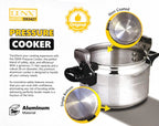 DENX 11L Aluminium Pressure Cooker, Rice Cooking Pot with Safety Lock & Valve, Fast Manual Cooker for Stews, Meat, Vegetables, Gas, Electric Stove Compatible, Silver Cookware, DX3427