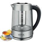 DENX Electric Glass Kettle 1.8L, 1500W Fast Boil Water Heater, Temperature Control, Auto Shut-Off, LED Light, Stainless Steel Filter, Tea Kettle, Coffee Maker, Baby Bottle Warmer, DX3408