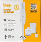 DENX 4-in-1 Electric Hand Blender, 400W Stick Blender with 500ml Food Chopper, Inox Whisk & 700ml Measuring Cup, Electric Blender & Hand Mixer with Stainless Steel Blade Use for Cake Mixer, DX3211