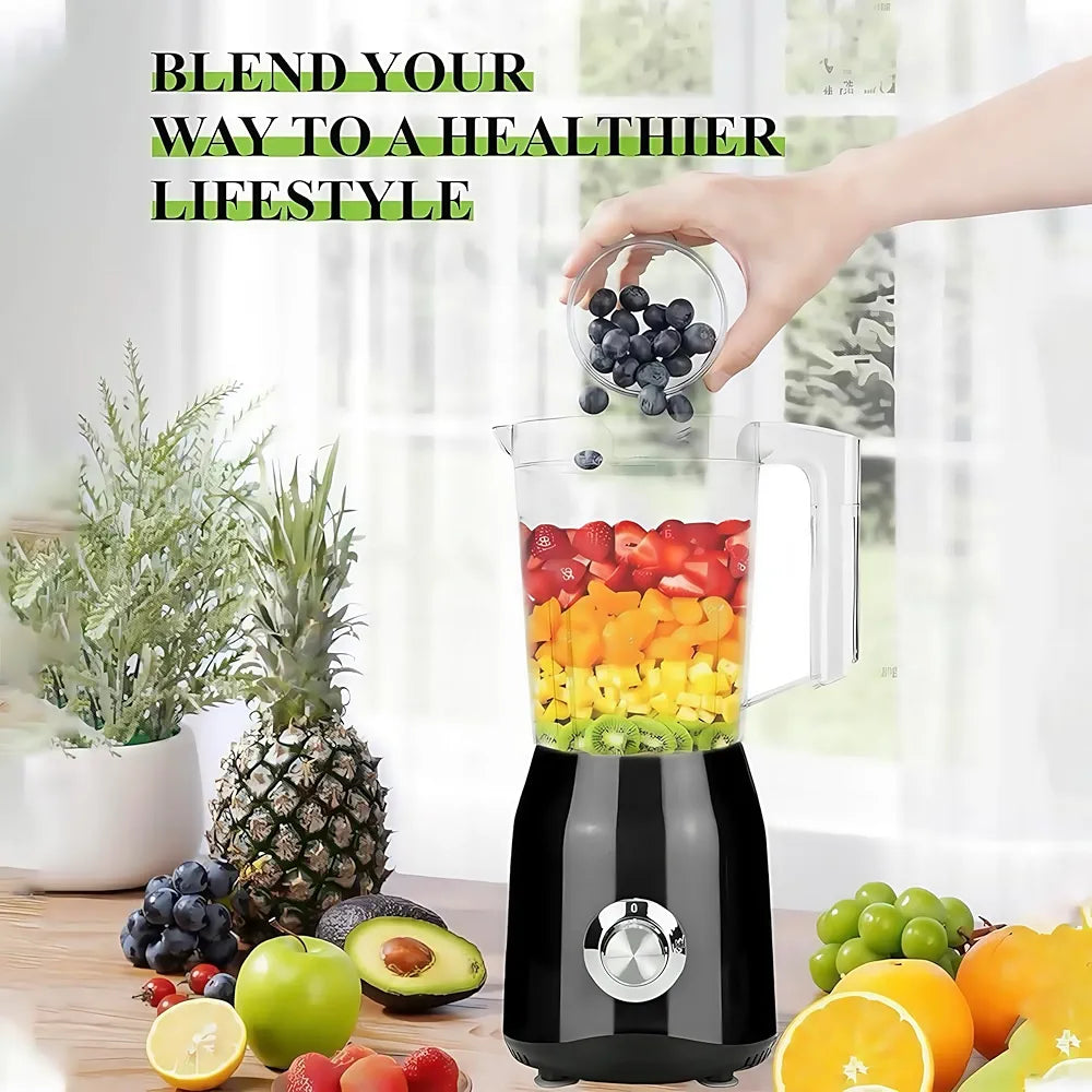 DENX 2-in-1 Juicer Blender Grinder 1500W, 1.5L Blender Smoothie Maker, Multi-Speed Juicer Mixer Grinders, Ice Crusher, Food Chopper, Overheat Protection, Stainless Steel Blades, DX3216