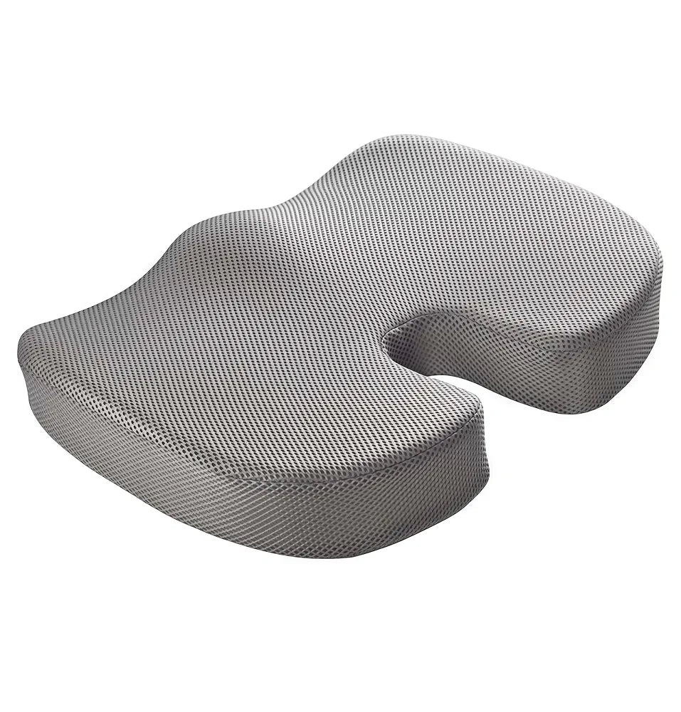 DENX Gel U Shaped Seat Cushion, Memory Foam With Cooling Gel Layer, Breathable Mesh Velvet Cover, Non Slip Base, Ergonomic Support For Office Chair, Car Seat, Gaming Chair, DX2511