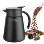 DENX Thermal Coffee Pot Set with 2 Stainless Steel Cups, 880ml Vacuum Insulated Coffee Flask, Leakproof Travel Thermos Jug for Hot & Cold Beverages, Portable Drink Dispenser for Office Camping, DX2036