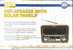 DENX Old Radio Speaker Bluetooth & HIFI-Speaker with Solar Panels, Sd Card, Usb And Aux Port, Radio FM/AM/SW Brown wood Portable Audio TF Card USB Flash disk Aux playback, 