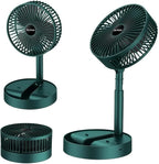 Telescopic Folding Fan, Portable Rechargeable Desk Fan, Adjustable Height Pedestal Table Fan, 3 Speed USB Charging Cooling Fan, Foldable Quiet Travel Fan for Home, Office, Bedroom, Outdoor, Camping