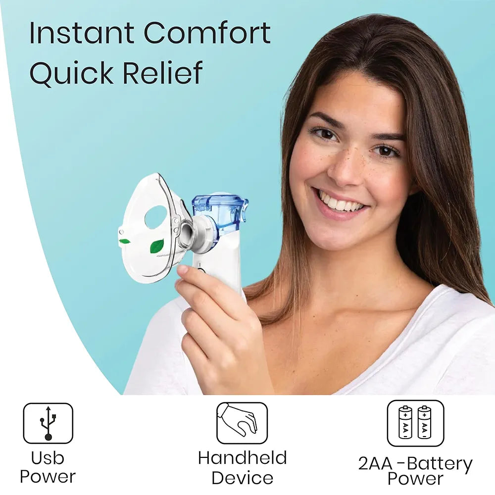 Portable Ultrasonic Mesh Nebulizer for Children and Adults | Silent Operation, Adjustable Fog, Auto-Off Function, Rechargeable, Compact and Lightweight Design, Efficient and Comfortable, JSL-W302