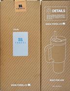 3LTHREEL H2.0 40Oz Insulated Stainless Steel Tumbler With Straw And Lid, Double Wall Vacuum Travel Mug, Thermal Travel Tumbler, Large Coffee Cup, Hot And Cold Drink Container, Car Cup Holder 