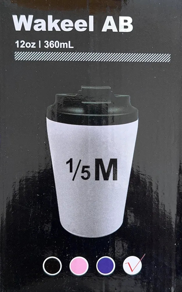 Wakeel AB 1/5M Mug 360ml Thermal Travel Mug, Vacuum Insulated Reusable Coffee Cup with Lid, Stainless Steel Tumbler for Hot and Cold Drinks, Portable Tea Mug for Office, Car, Home, Gym 